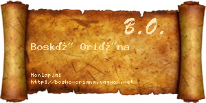 Boskó Oriána névjegykártya
